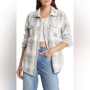 Thread & Supply Fleece Plaid Fall Shacket Jacket - size Medium